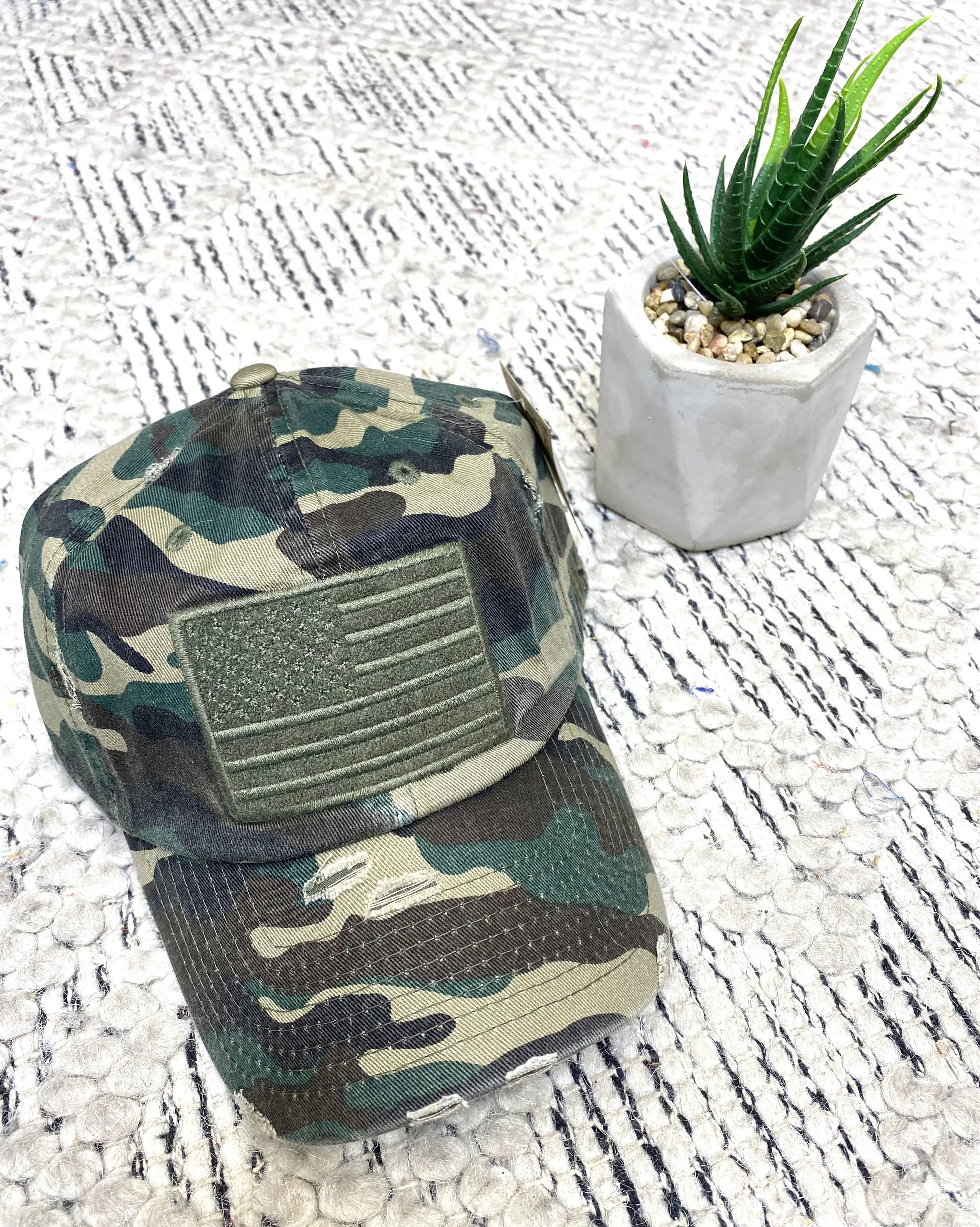 #L786 Camo Flag Hat