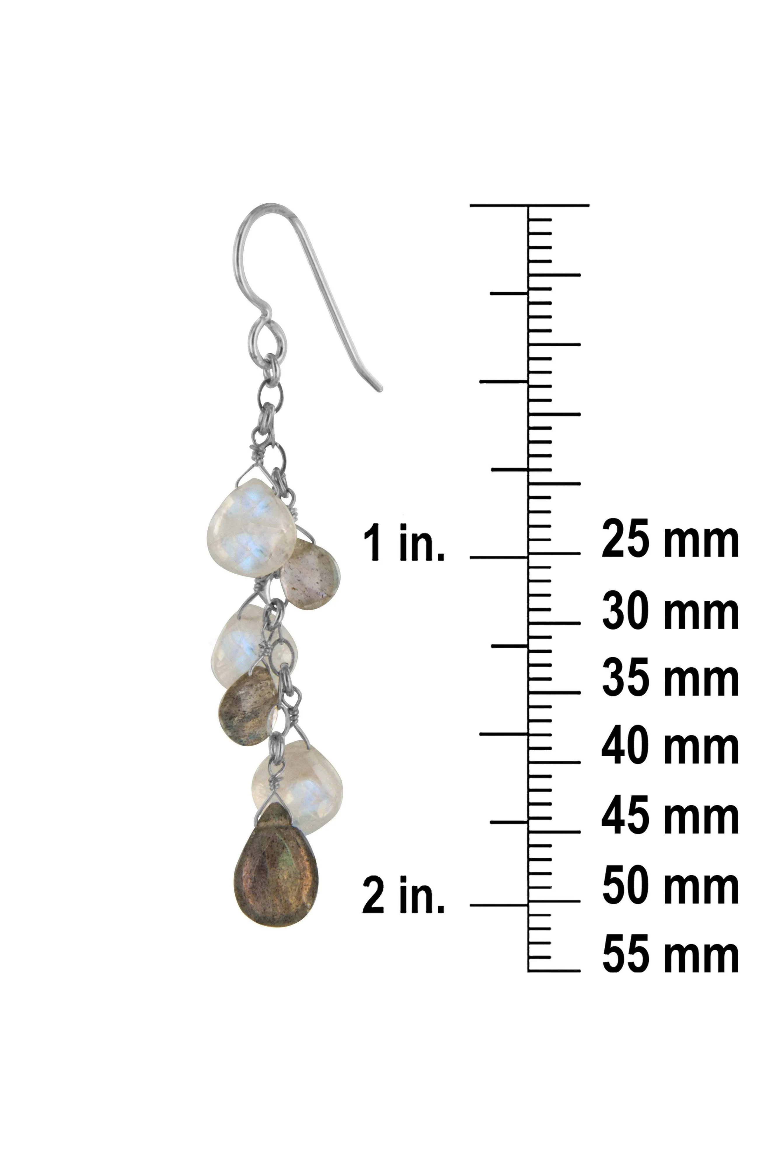 Labradorite Earrings, Rainbow Moonstone Gemstones