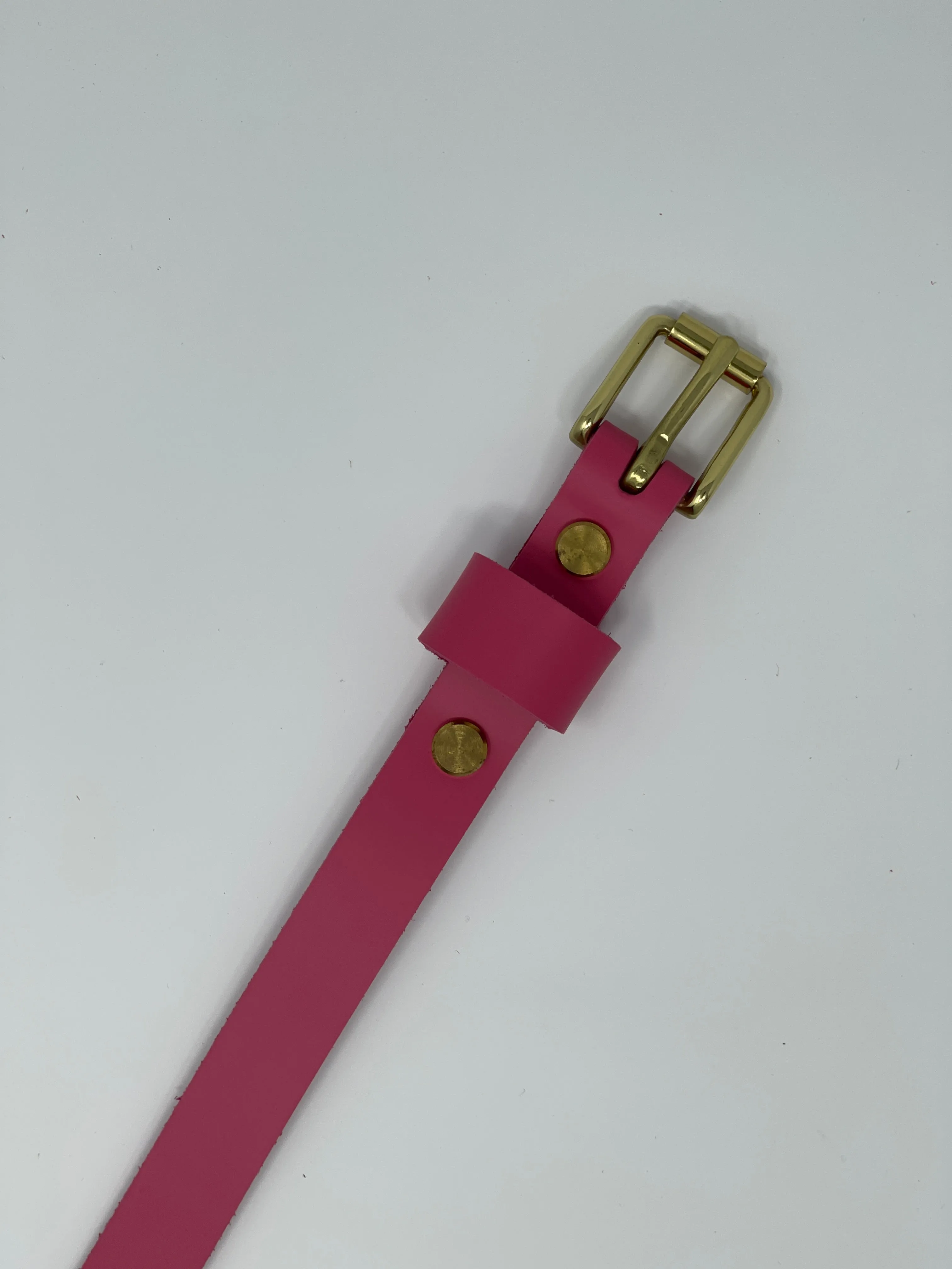 Le Belt 3/4" Classic Leather Belt - Bright Pink - Last One!