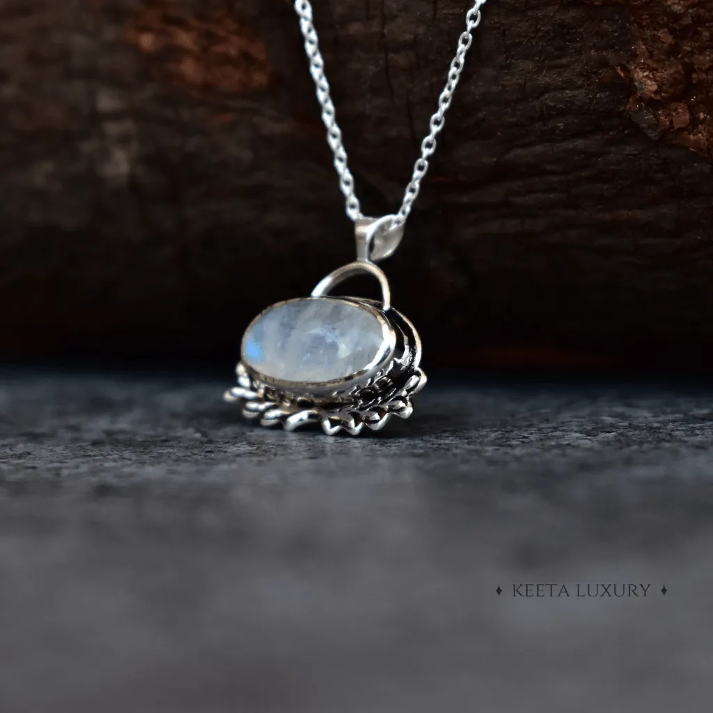 Leaf Spring - Moonstone Necklace