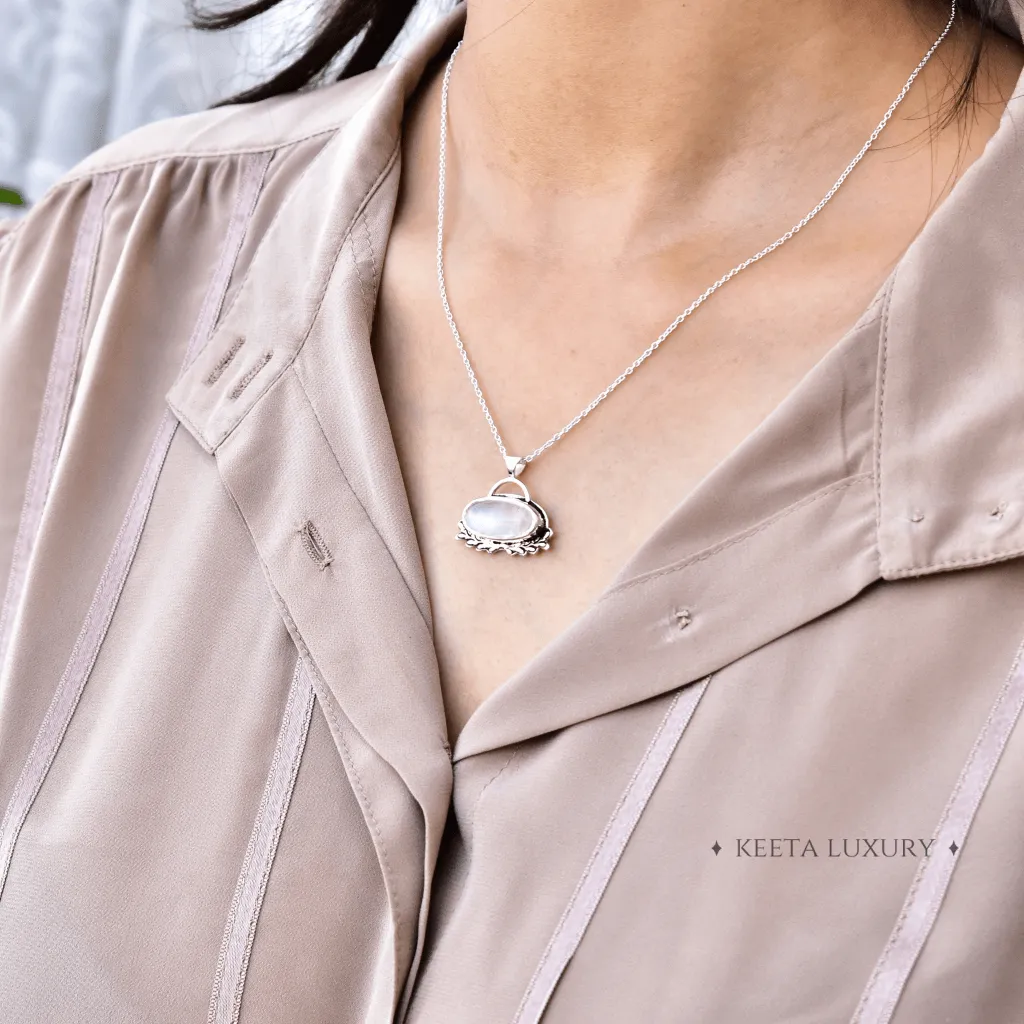 Leaf Spring - Moonstone Necklace