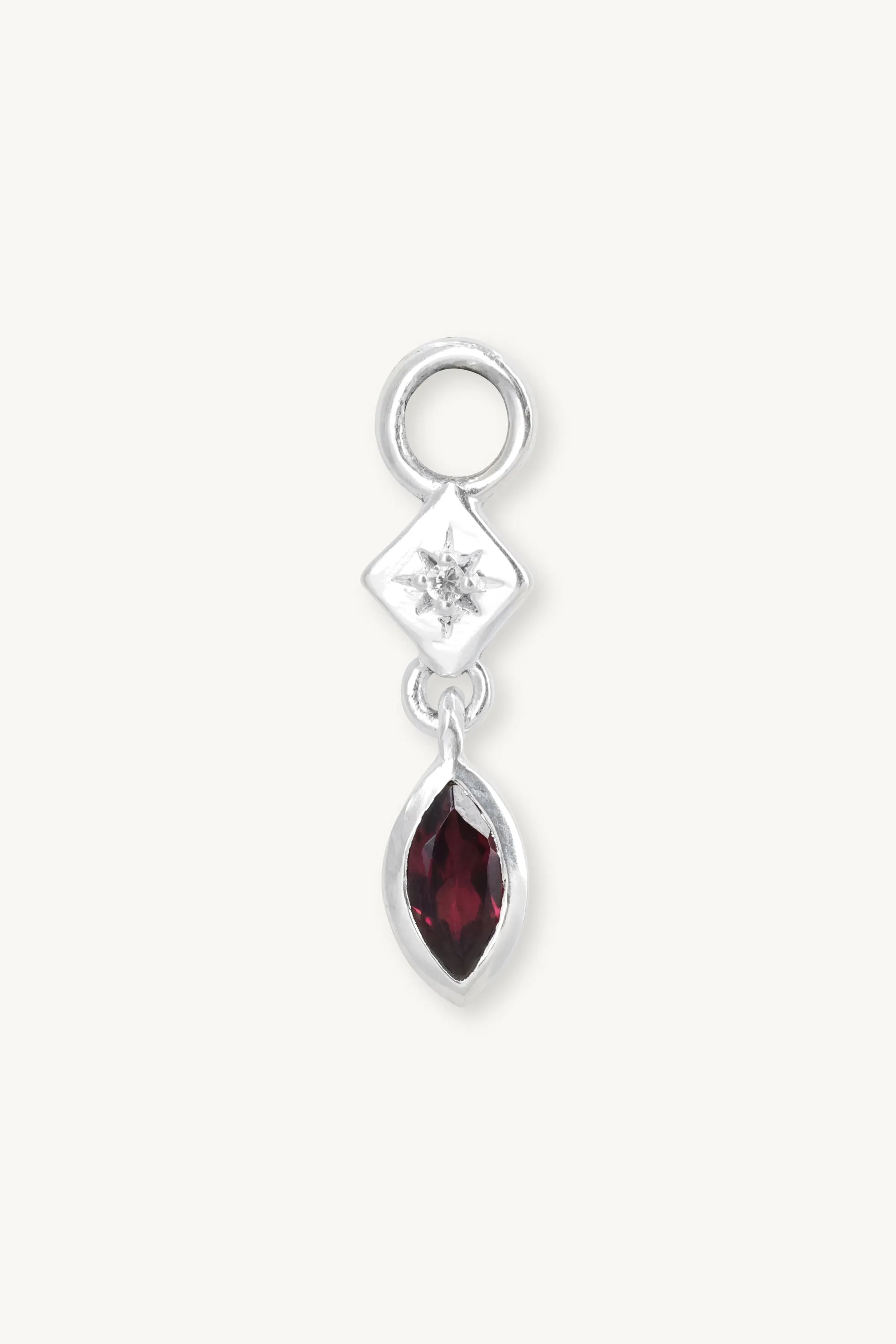 Lexi Silver Rhodolite Charm