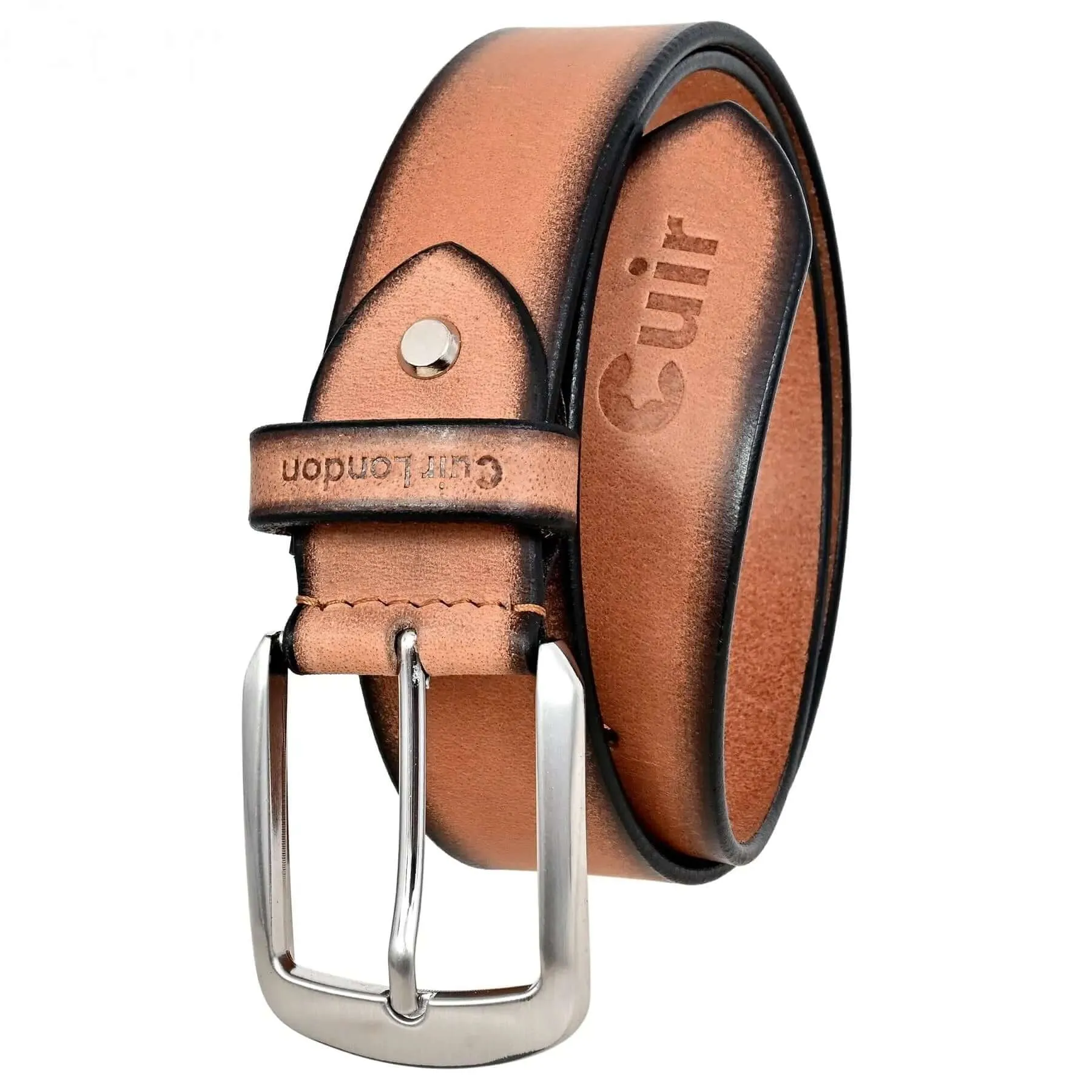 Light Brown Full Hide Leather Belt: Sizes 30" to 46" – Durable and Stylish