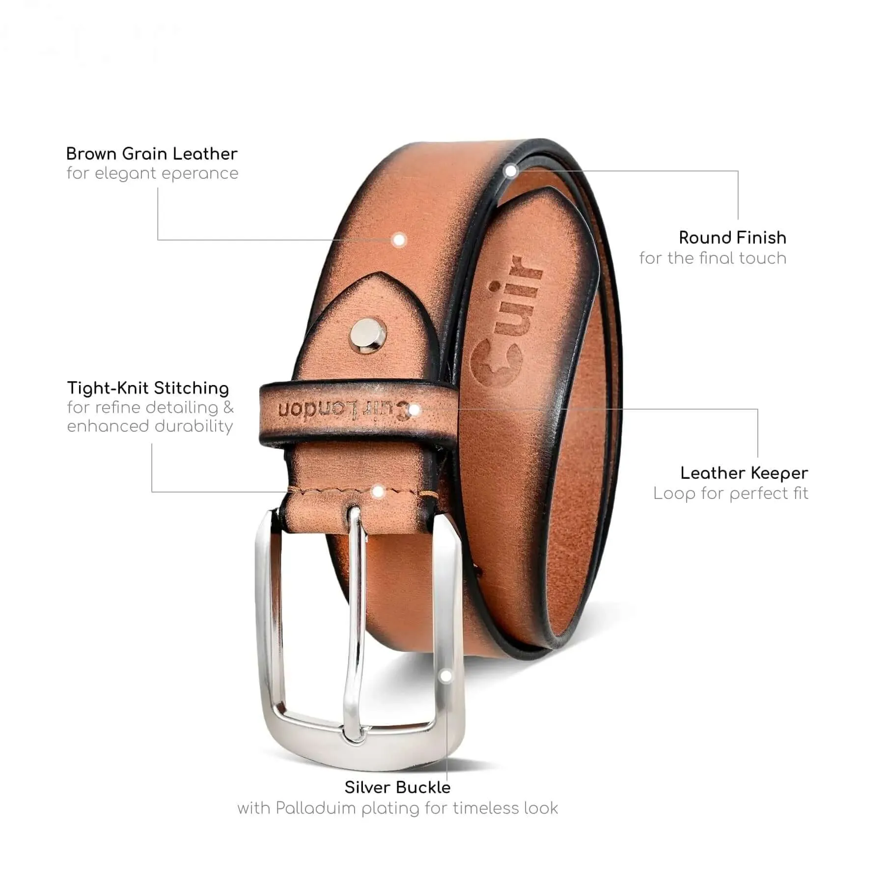 Light Brown Full Hide Leather Belt: Sizes 30" to 46" – Durable and Stylish