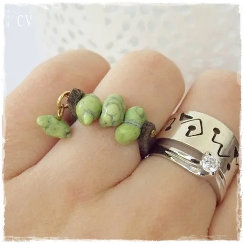 Lime Green Howlite Ring