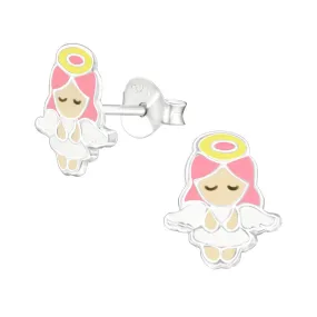 Little Angel Stud Earrings in Sterling Silver