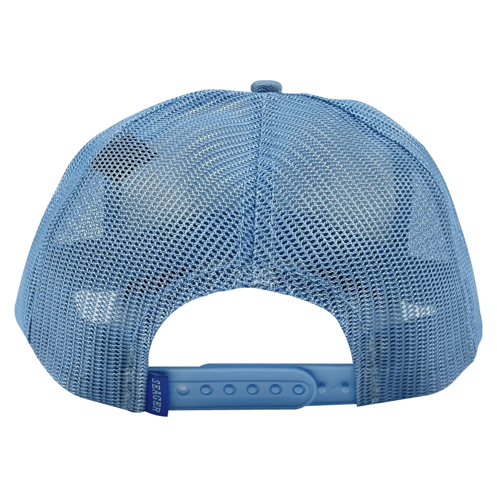 LIVE MUSIC & GOOD TIMES COTTON MESH TRUCKER HAT BLUE / WHITE