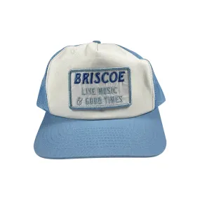 LIVE MUSIC & GOOD TIMES COTTON MESH TRUCKER HAT BLUE / WHITE