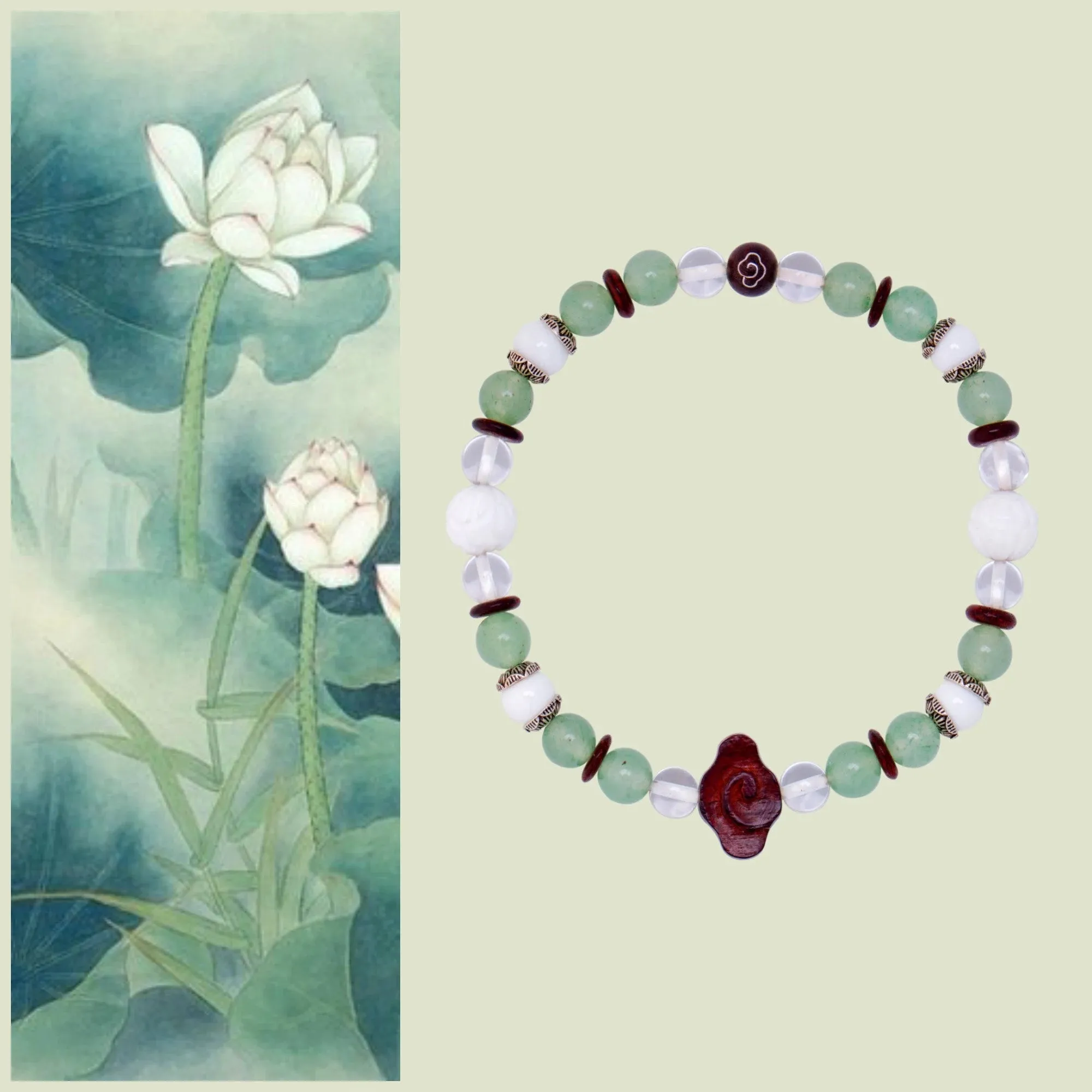 Lotus Pond Beaded Aventurine Bracelet