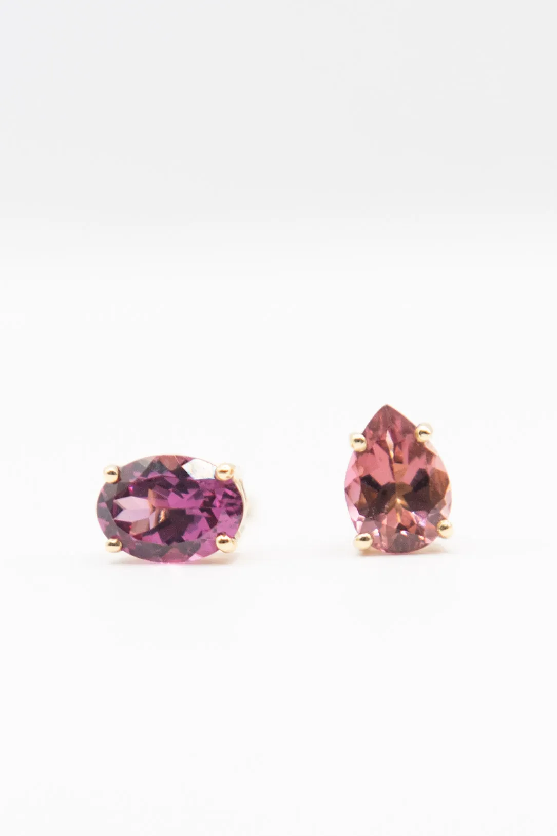 Love Wins Earrings, Pink Tourmaline & Citrine