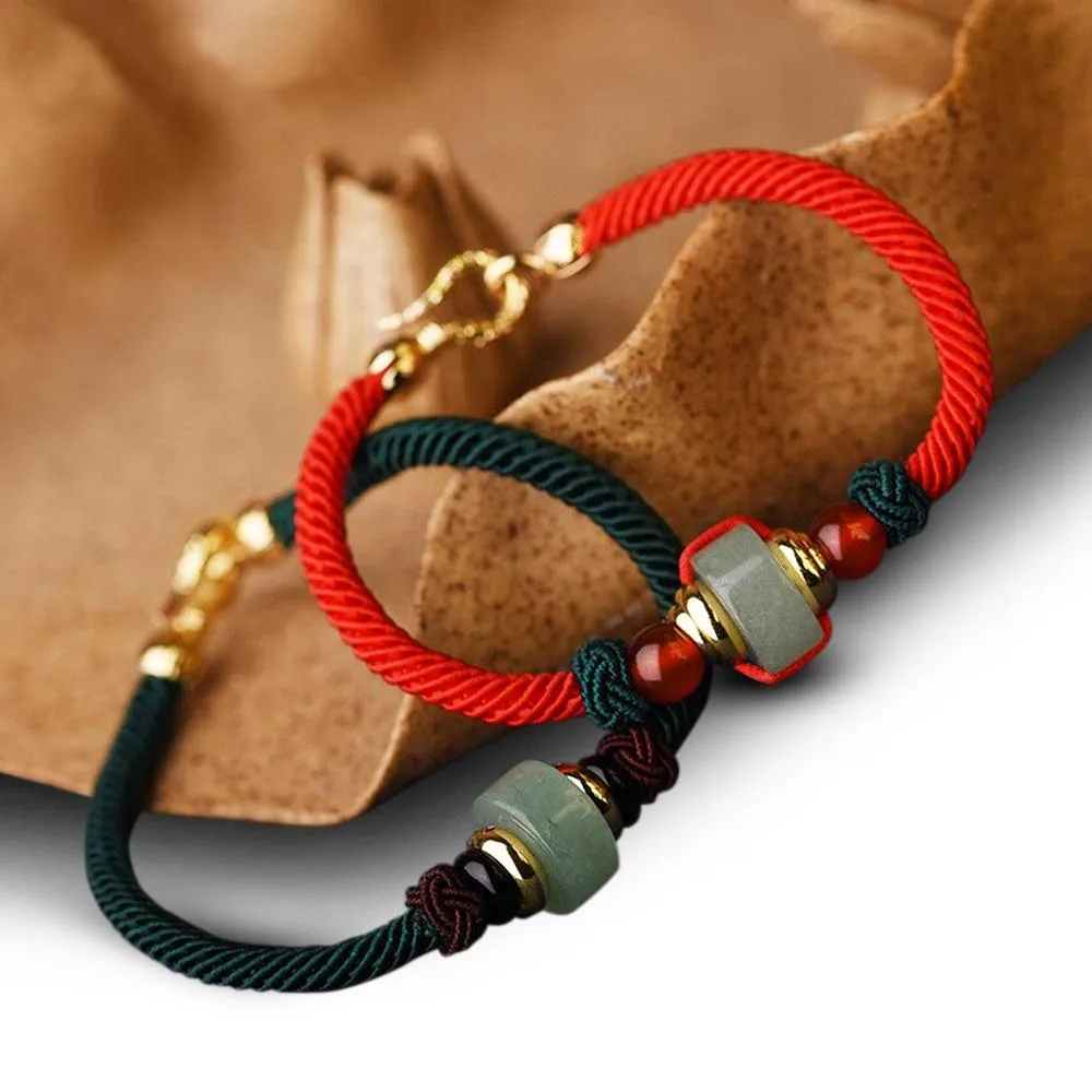 Lucky Energy Jade Braided String Bracelet