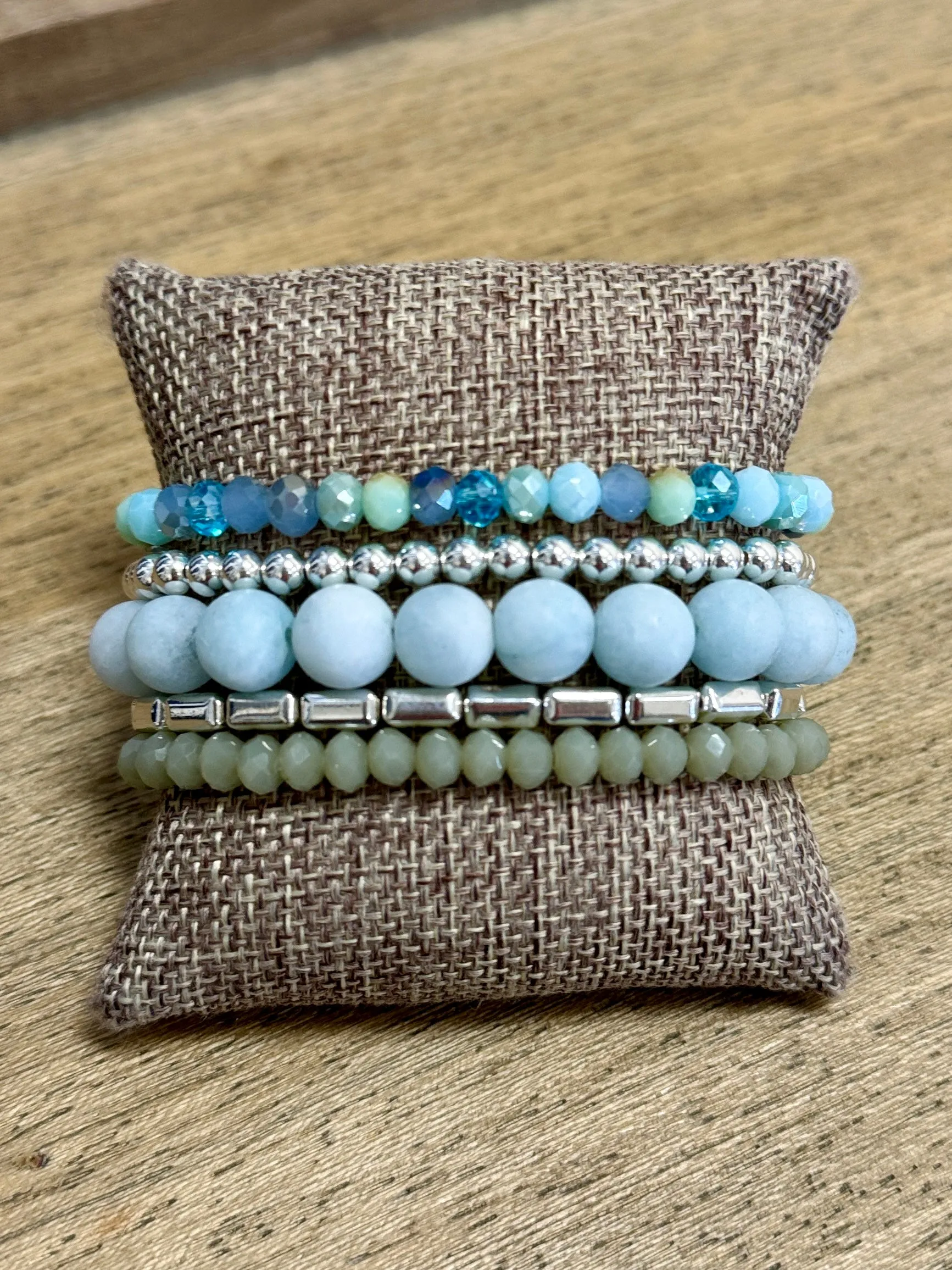 Matte Powder Blue Jade 10mm Bracelet