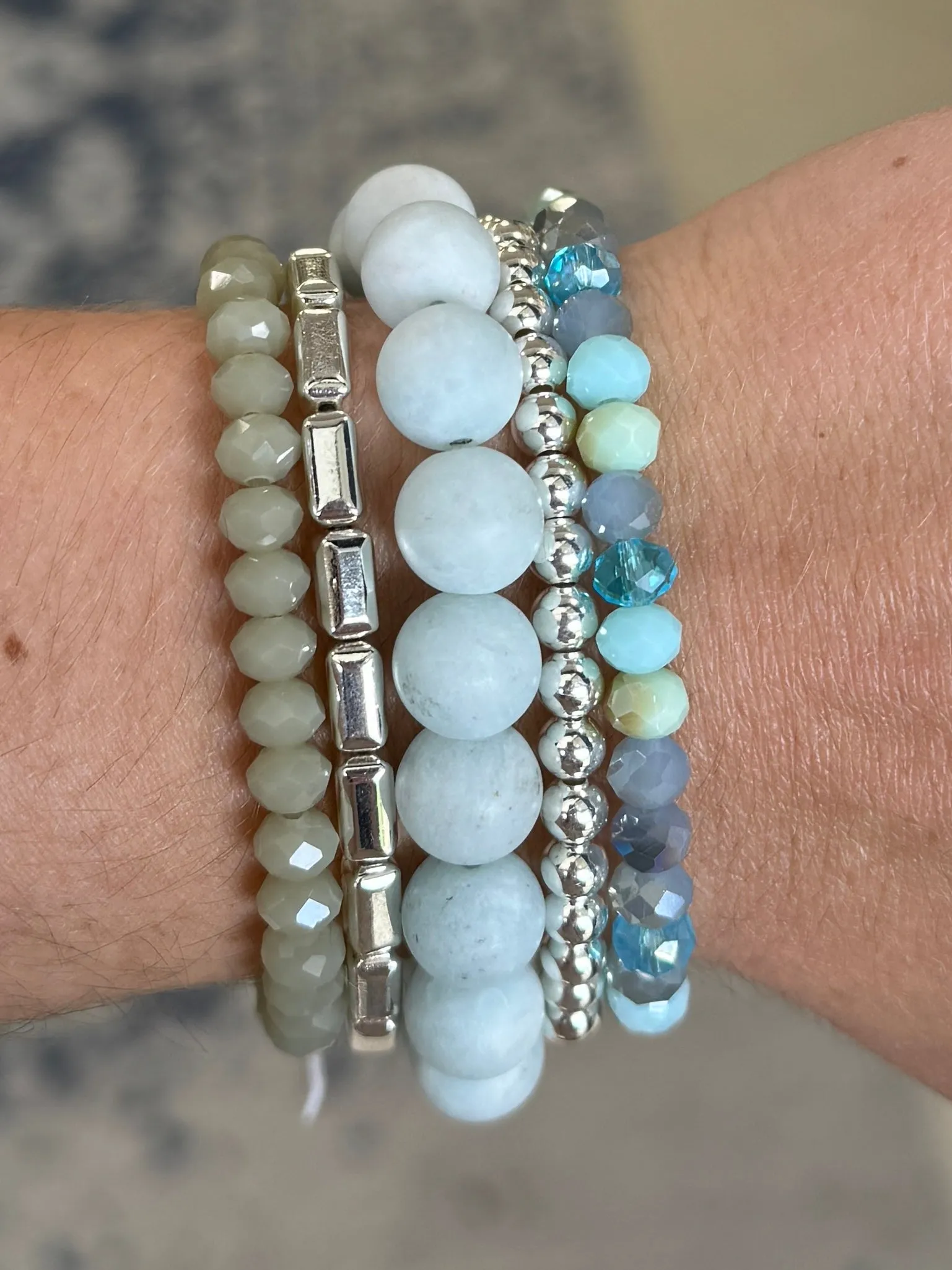 Matte Powder Blue Jade 10mm Bracelet