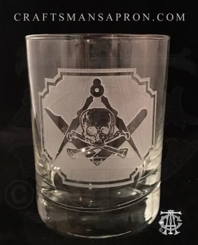 Memento Mori Masonic Rocks Glass