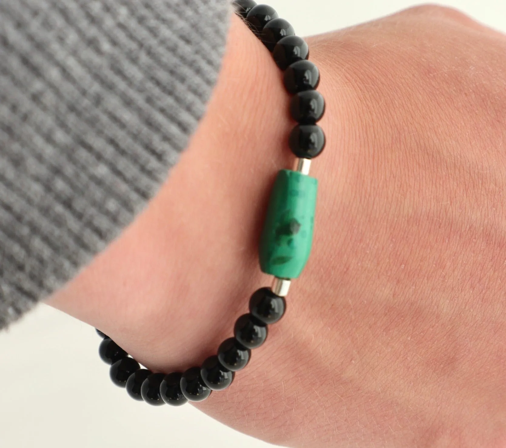 Men’s/Unisex Malachite Bracelet