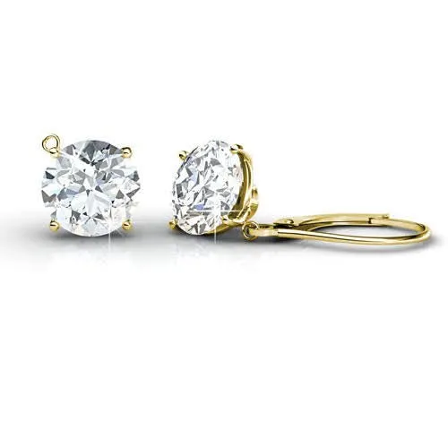 Mesmerizing 0.50CT Round Cut Diamond Stud Earrings in 14KT Yellow Gold