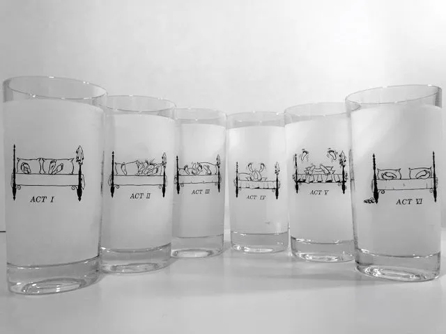 Mid-Century Risque Bedroom Glasses (Set of 6)