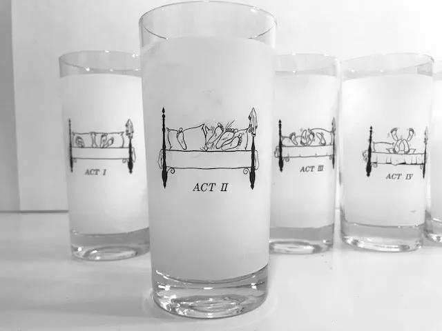 Mid-Century Risque Bedroom Glasses (Set of 6)