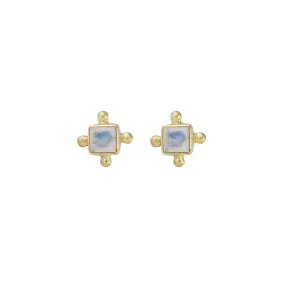 Mini Gia 14K Vermeil Moonstone Earrings