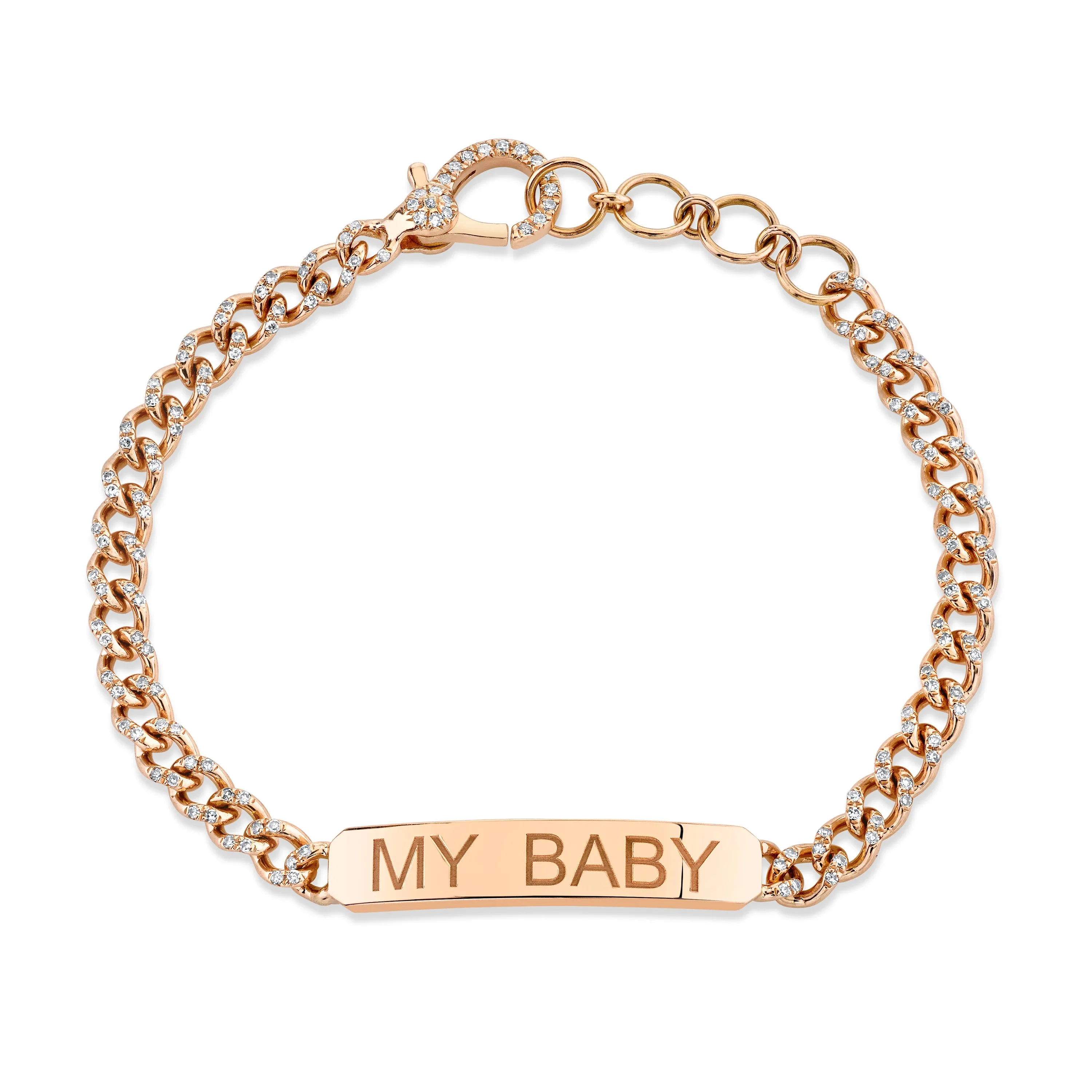 MINI ME DIAMOND CUSTOM ID BAR LINK BRACELET