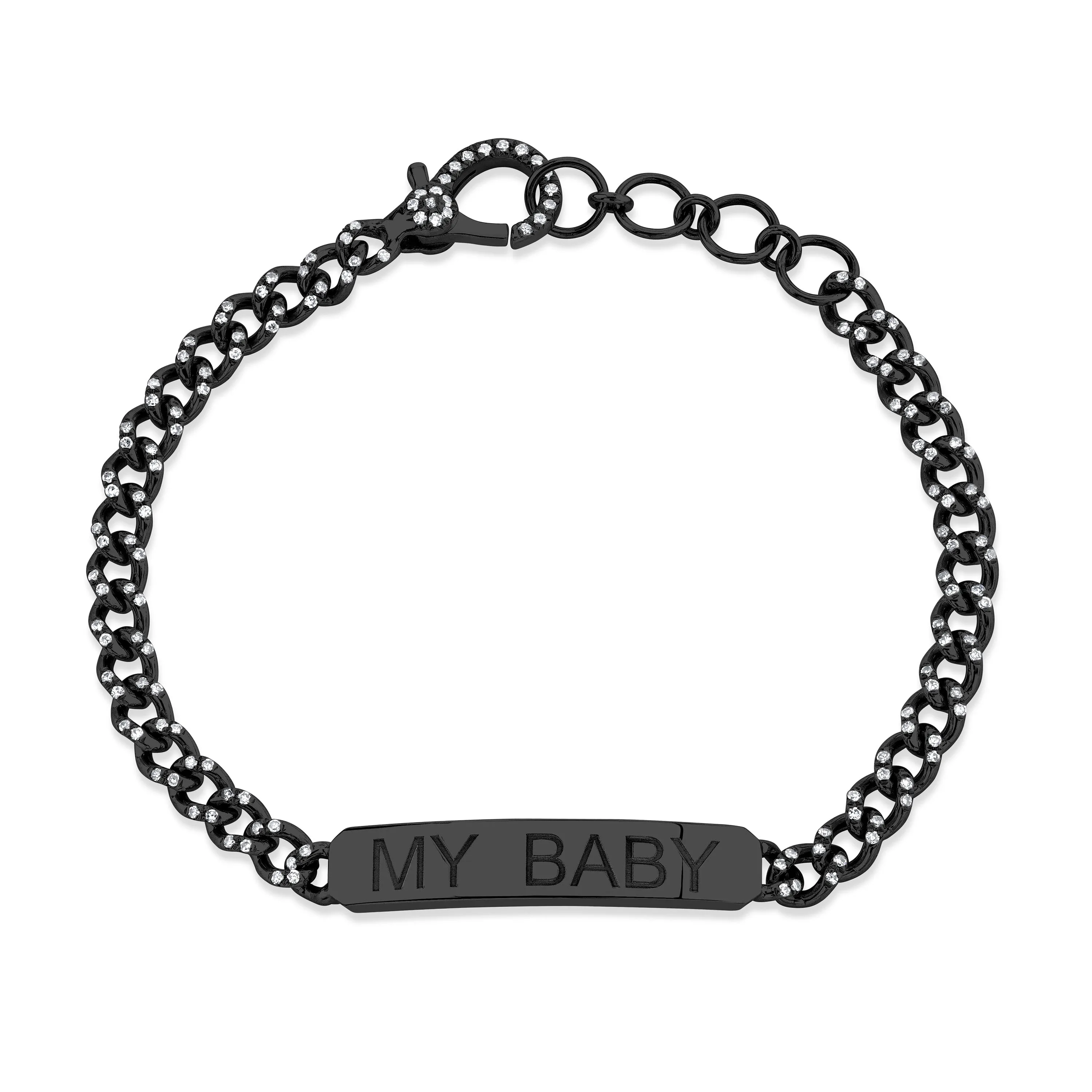 MINI ME DIAMOND CUSTOM ID BAR LINK BRACELET