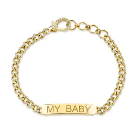 MINI ME DIAMOND CUSTOM ID BAR LINK BRACELET