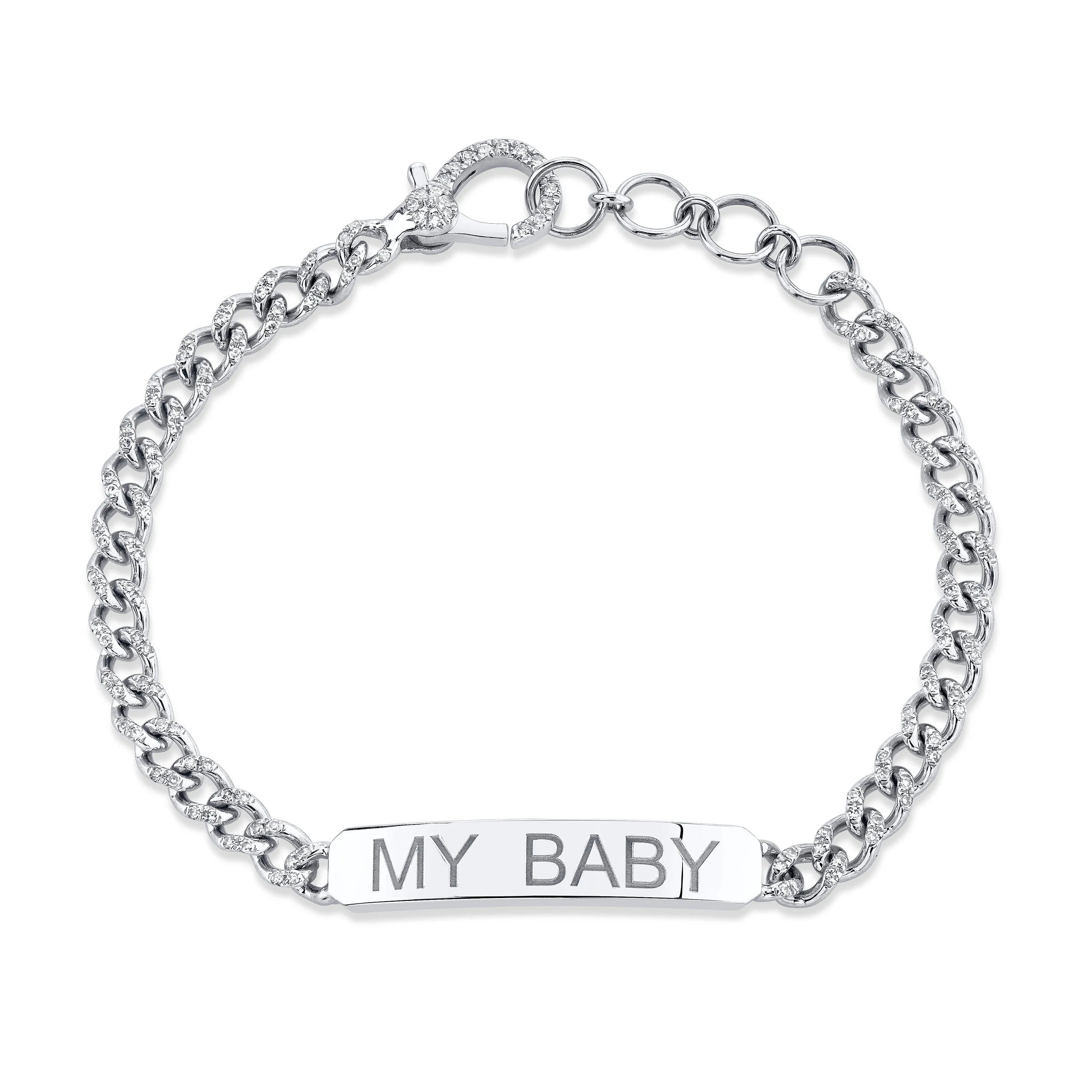 MINI ME DIAMOND CUSTOM ID BAR LINK BRACELET