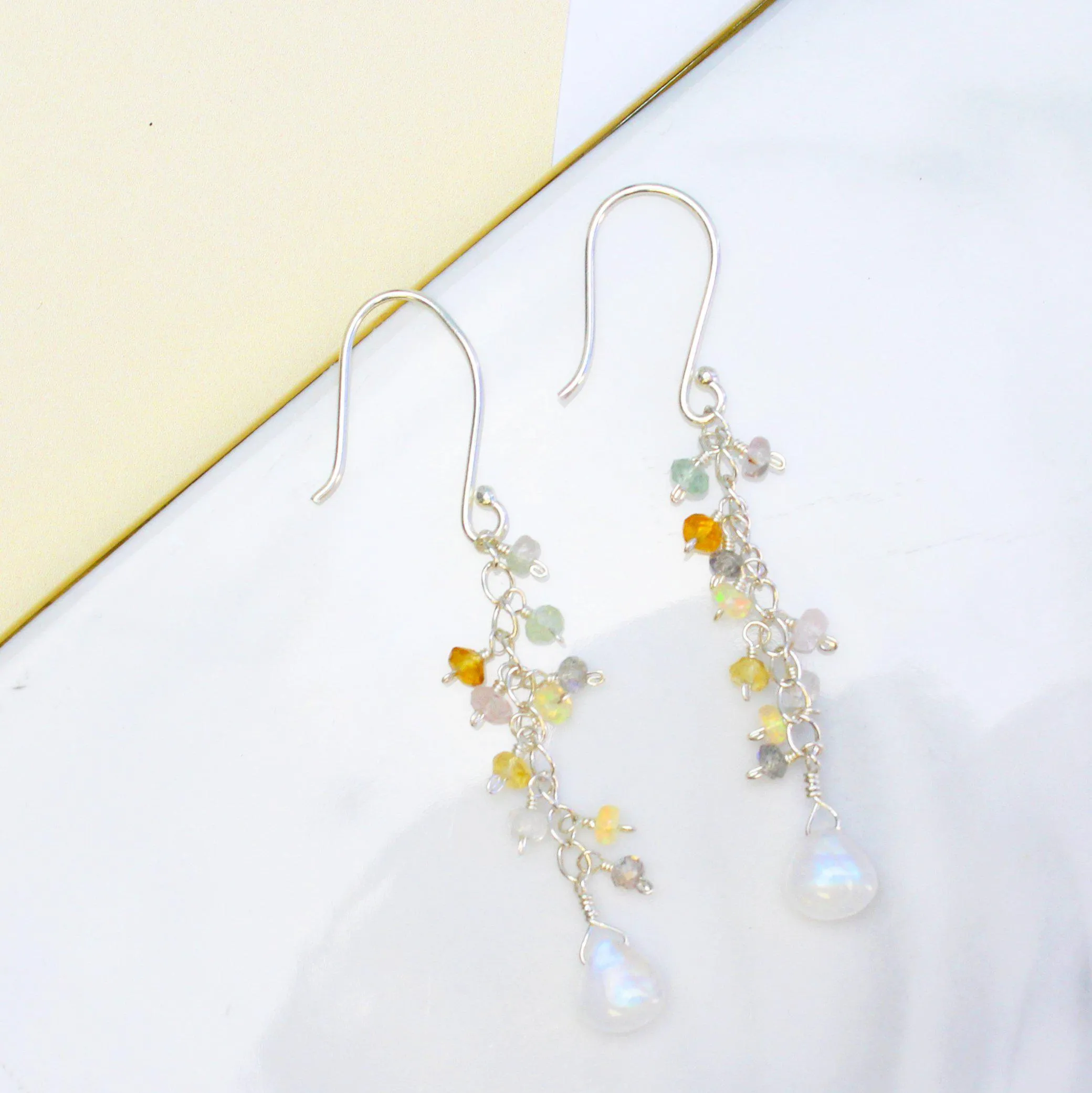 Minidot Earrings: Moonstone