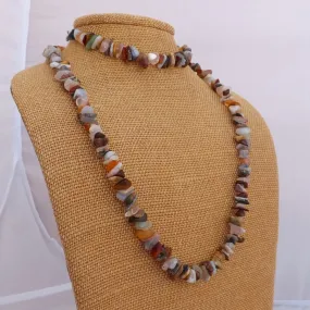 Mixed Semi Precious Gem Chip Necklace