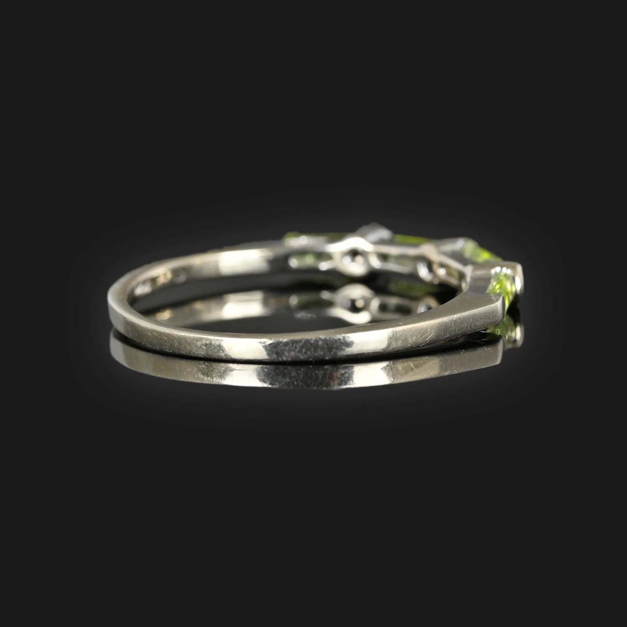 Modern Peridot Baguette Diamond Band Ring