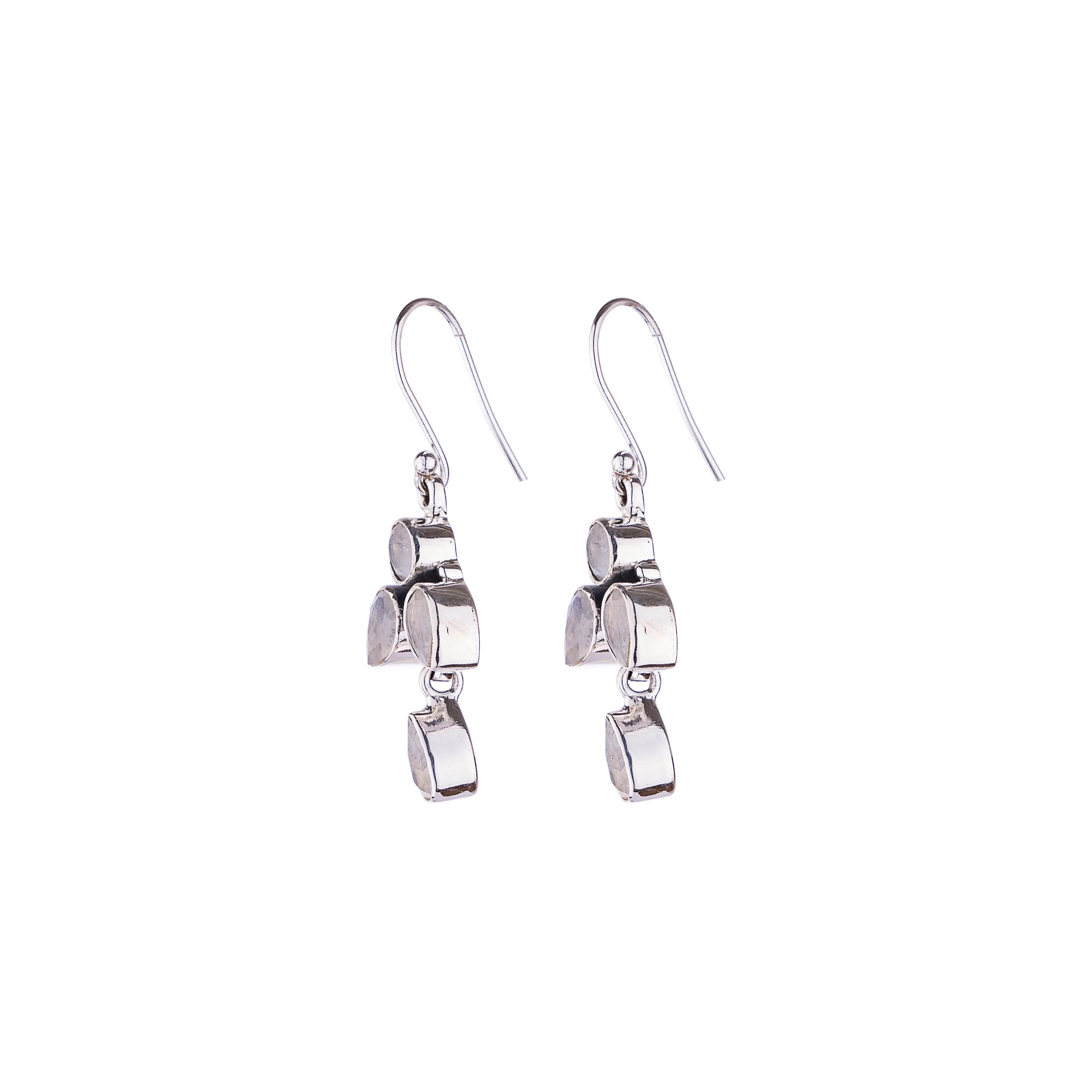 Mona Moonstone Earrings, Sterling Silver