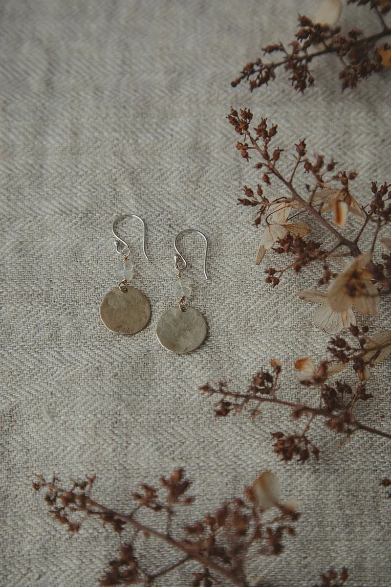 Moonrise Disc Earrings | Bronze