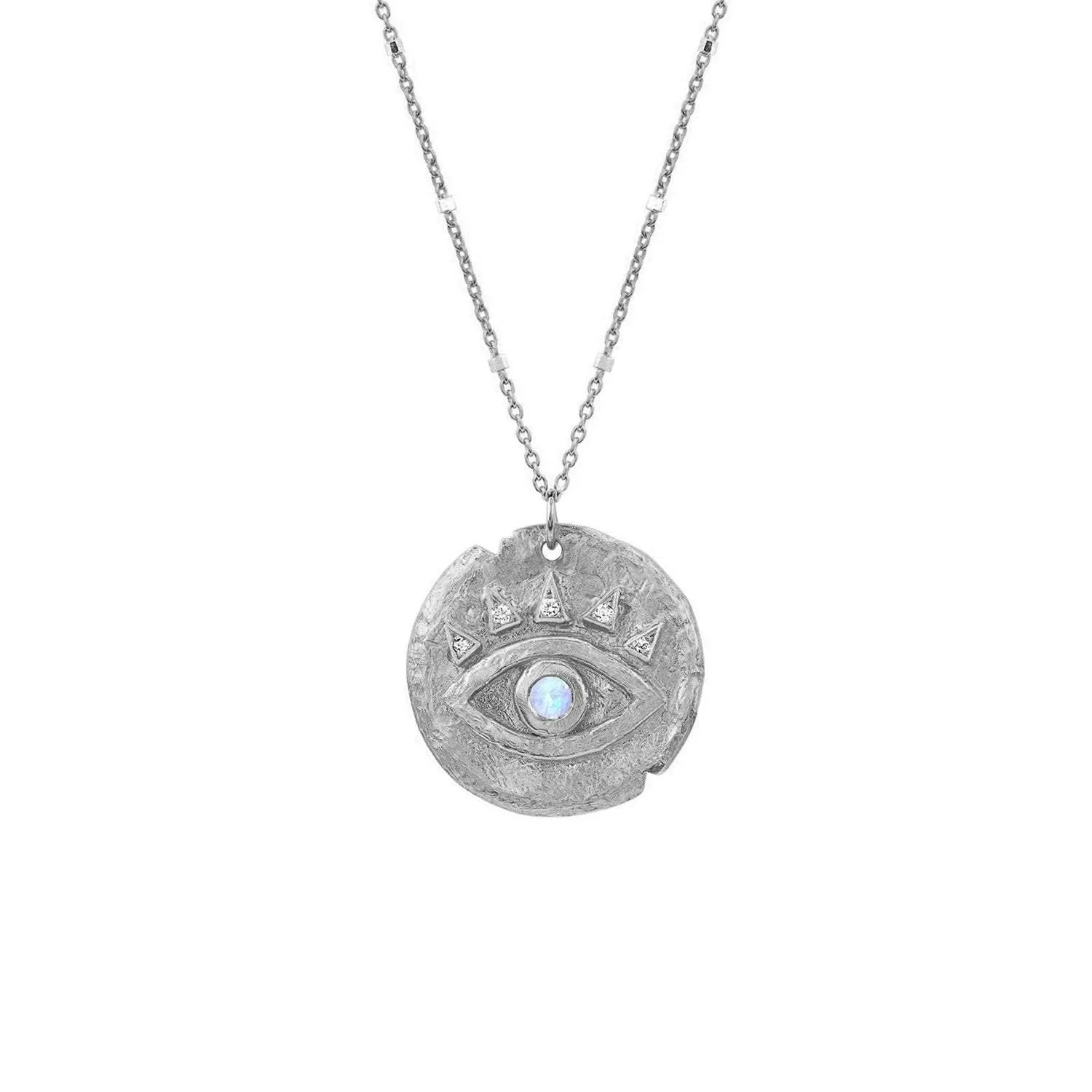 Moonstone Baby Eye of Protection Coin Pendant