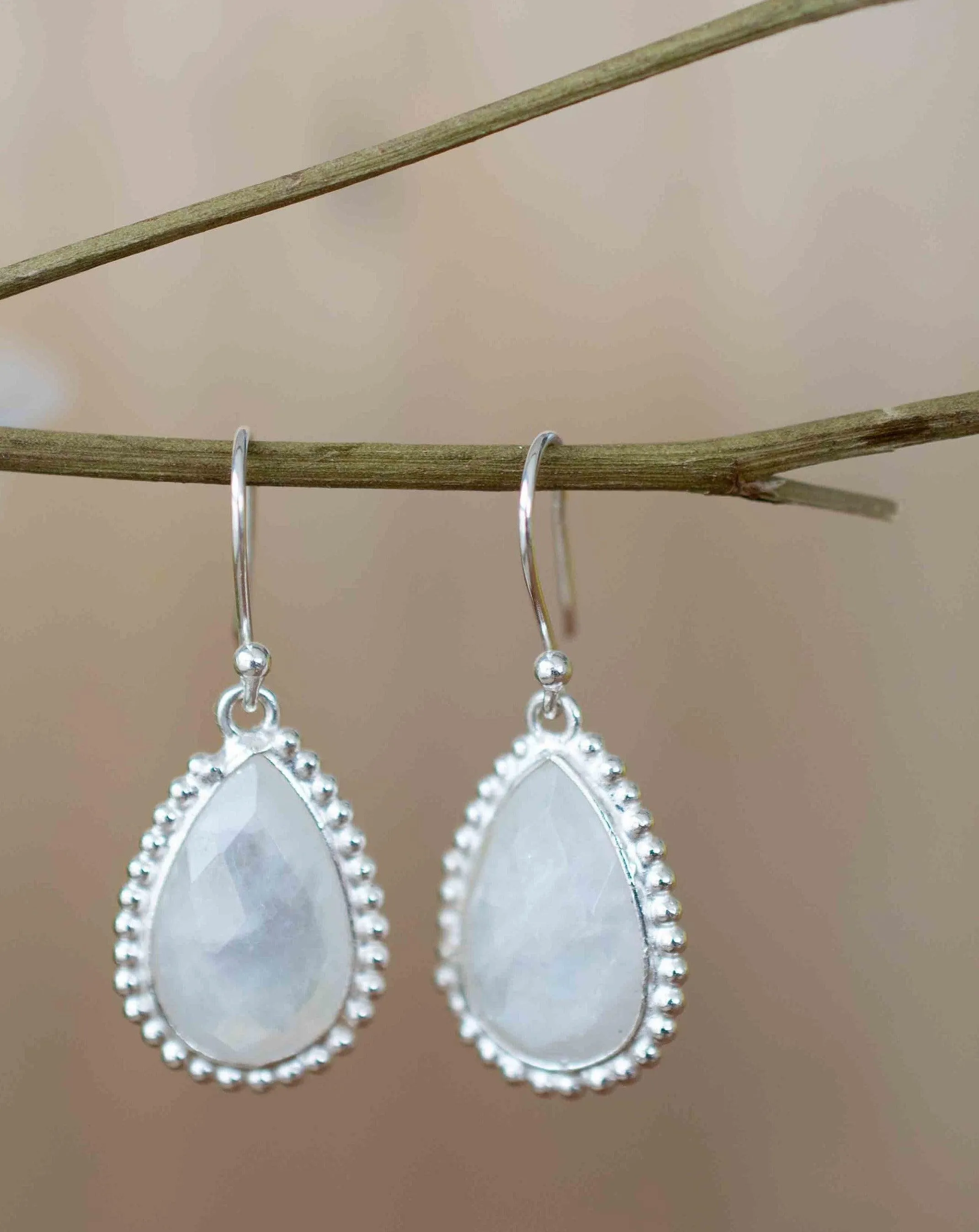 Moonstone Earrings ~ Sterling Silver 925 ~ ME195