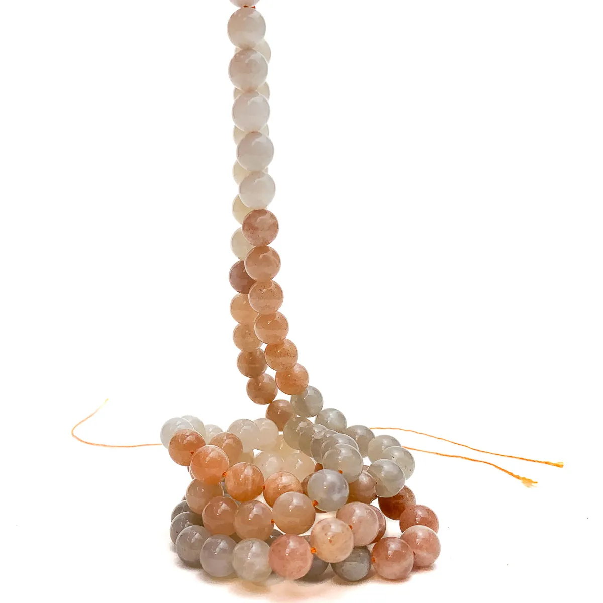 Moonstone Multi 8mm Smooth Rounds Bead Strand