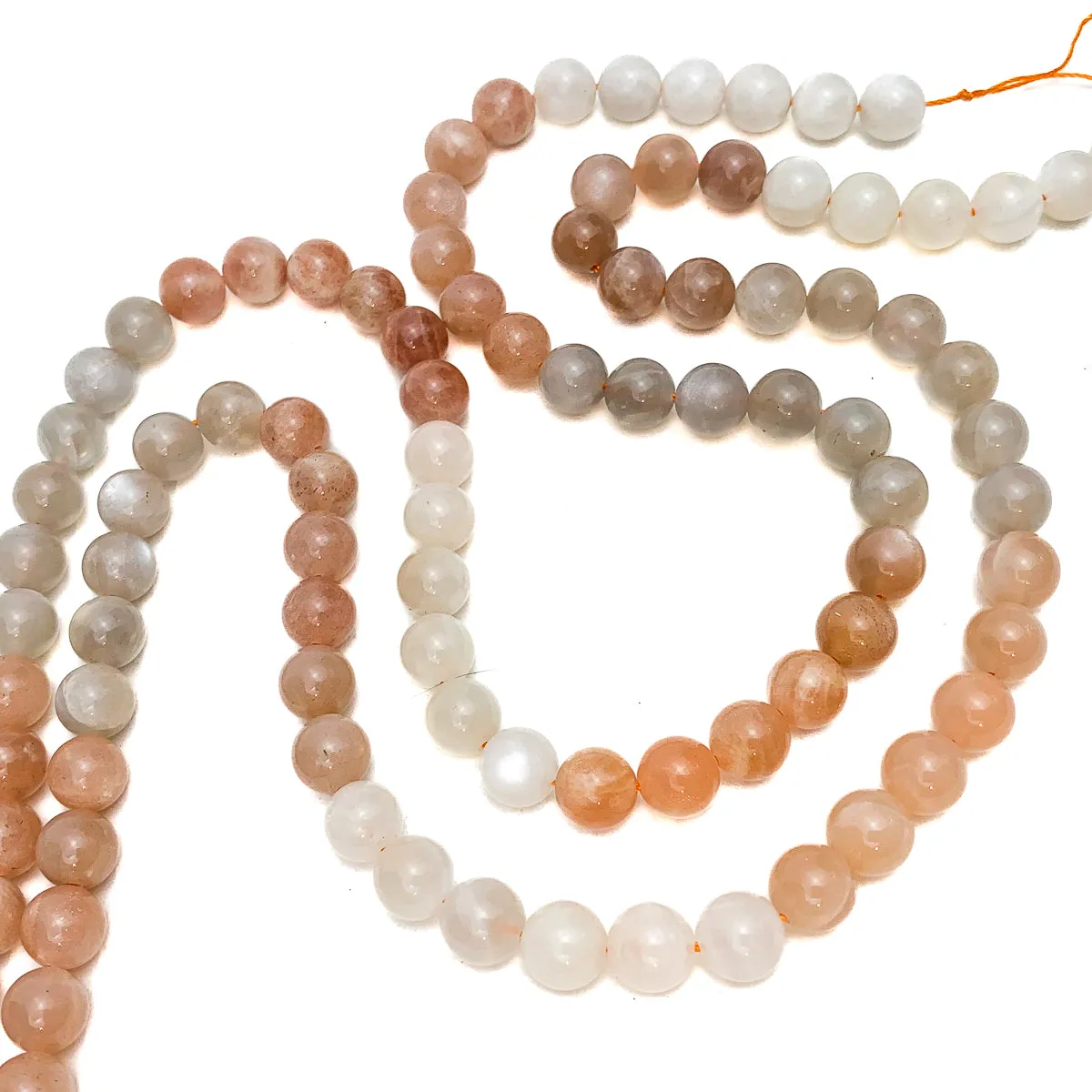 Moonstone Multi 8mm Smooth Rounds Bead Strand