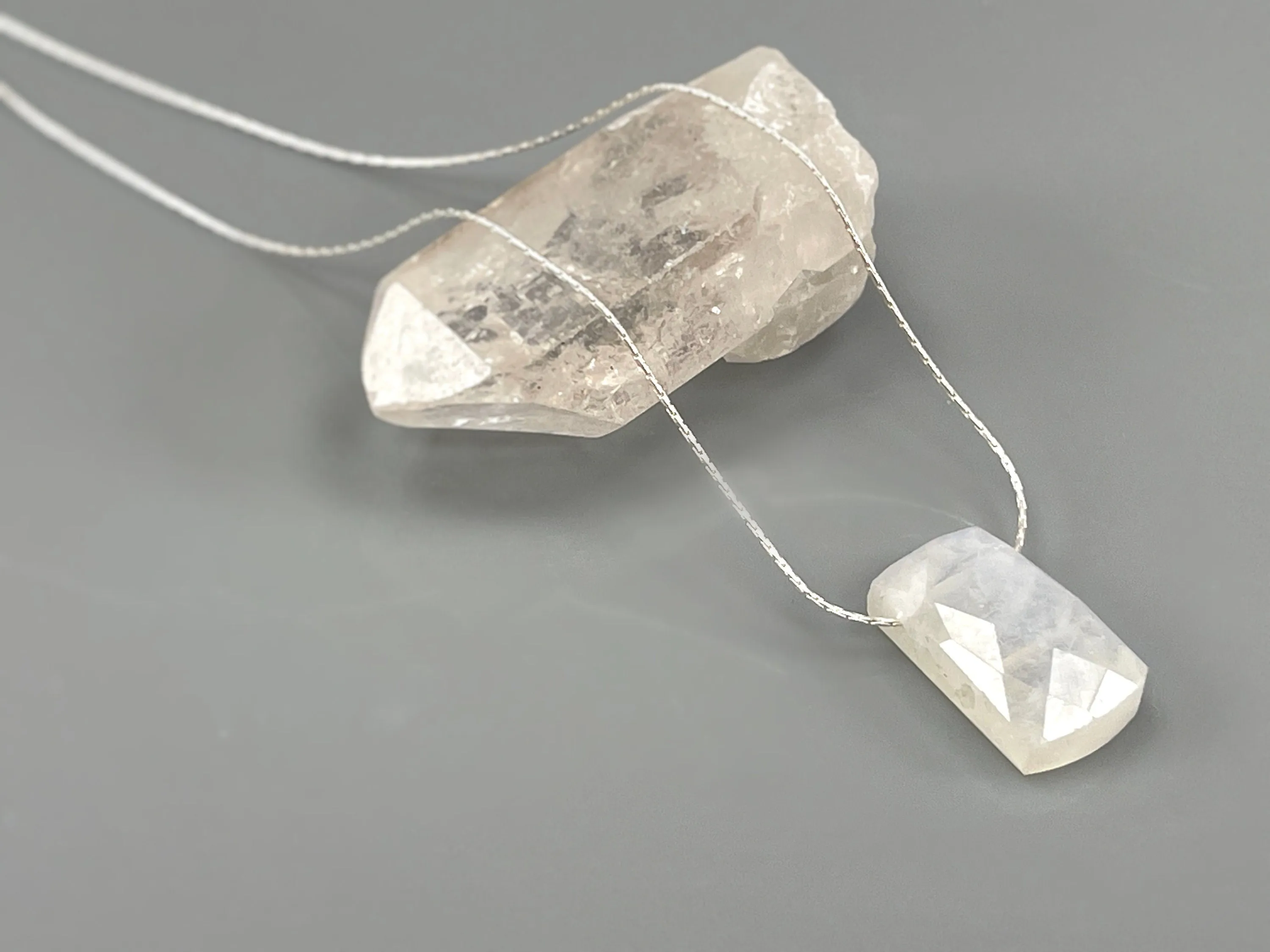 Moonstone Necklace Sterling Silver Gemstone Pendant