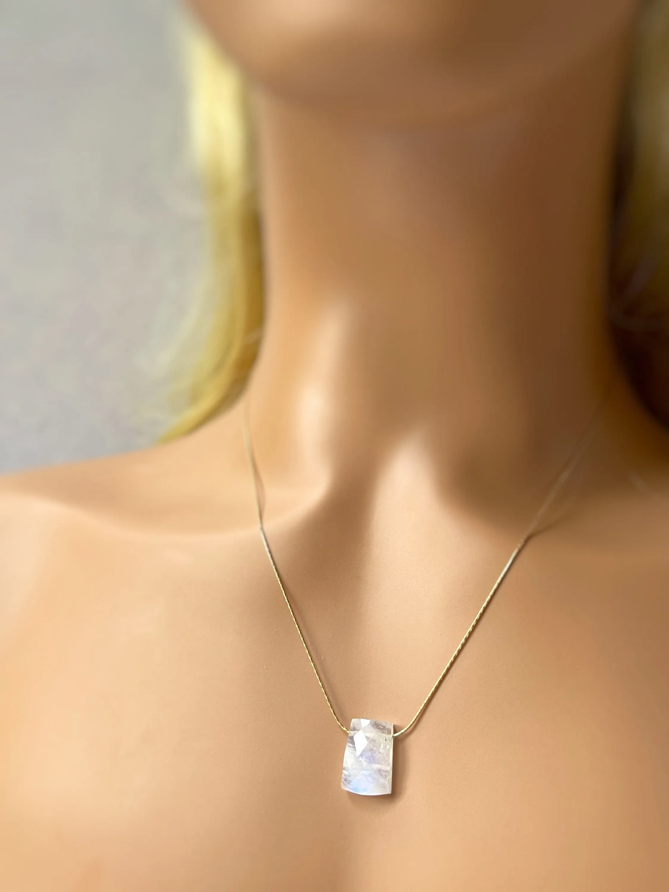 Moonstone Necklace Sterling Silver Gemstone Pendant