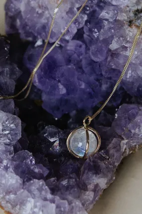 Moonstone Sphere Necklace - 14k