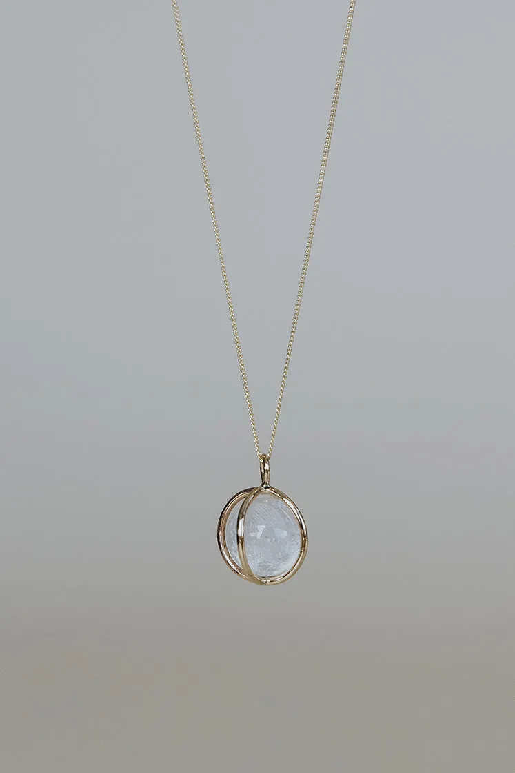 Moonstone Sphere Necklace - 14k