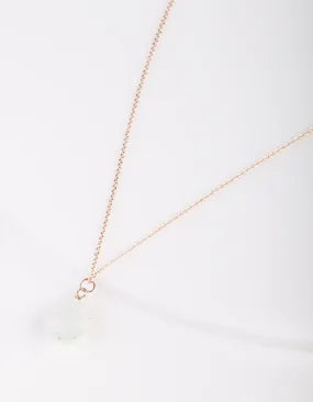 Moonstone Teardrop Rose Gold Necklace