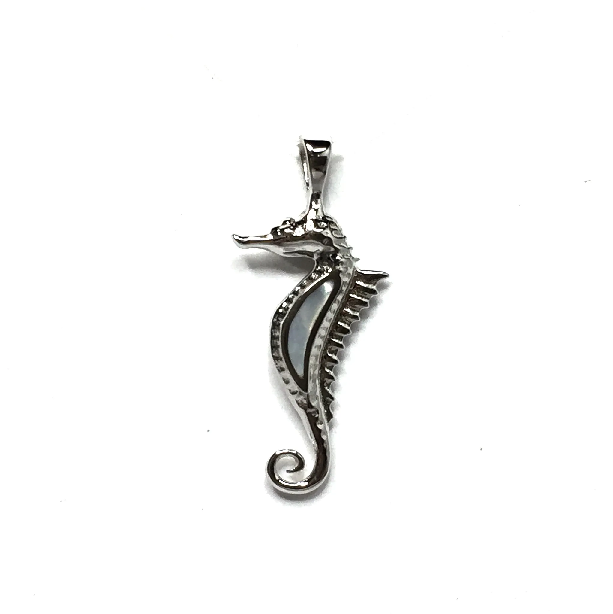 Mother Of Pearl Inlaid Seahorse Pendant