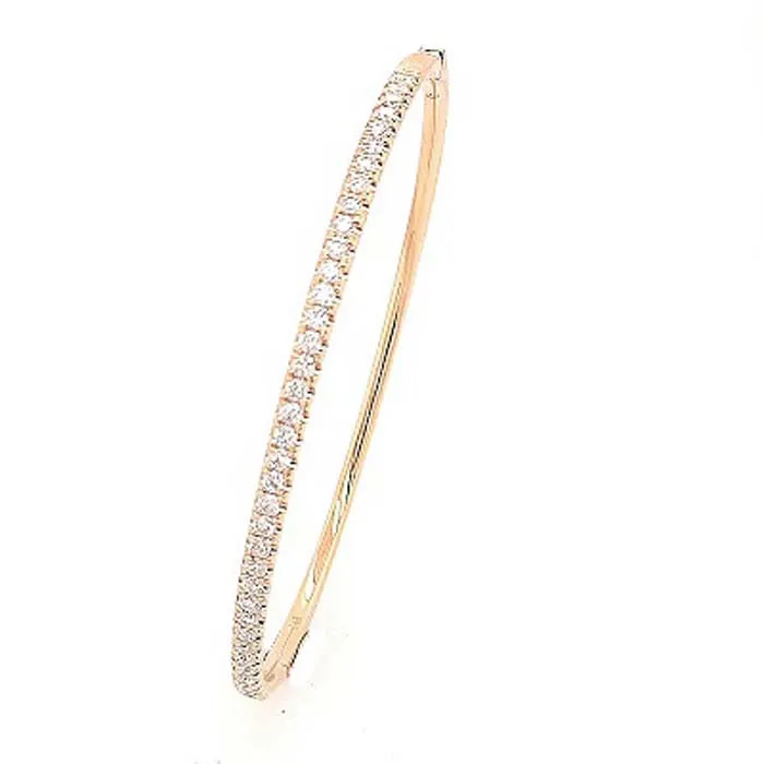 Mountz Collection 1.0CTW Diamond Oval Hinged Bangle in 14K Yellow Gold