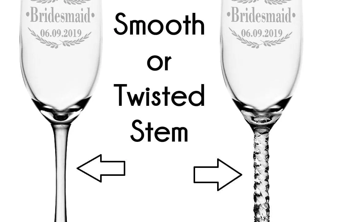 Mr and Mrs Champagne Glasses, Set of 2 Personalized Wedding Flutes, Custom Engraved Mr and Mrs Toasting Glass Flutes, Bride and Groom Gift