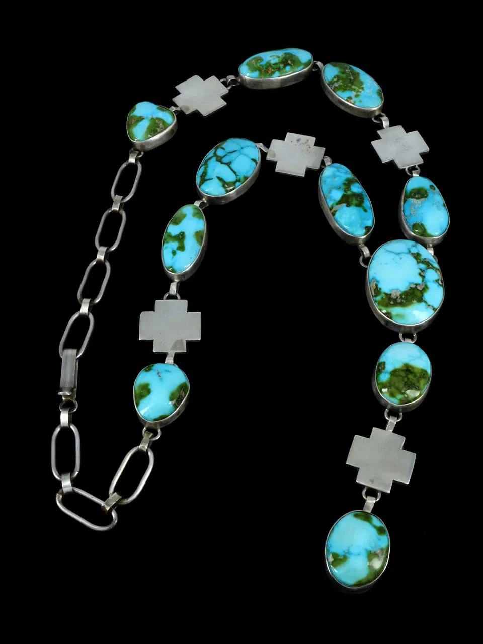 Native American Sonoran Gold Turquoise Lariat Y Necklace