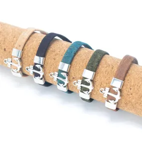 Natural cork with spear accessories made bracelet BR-485-MIX-5