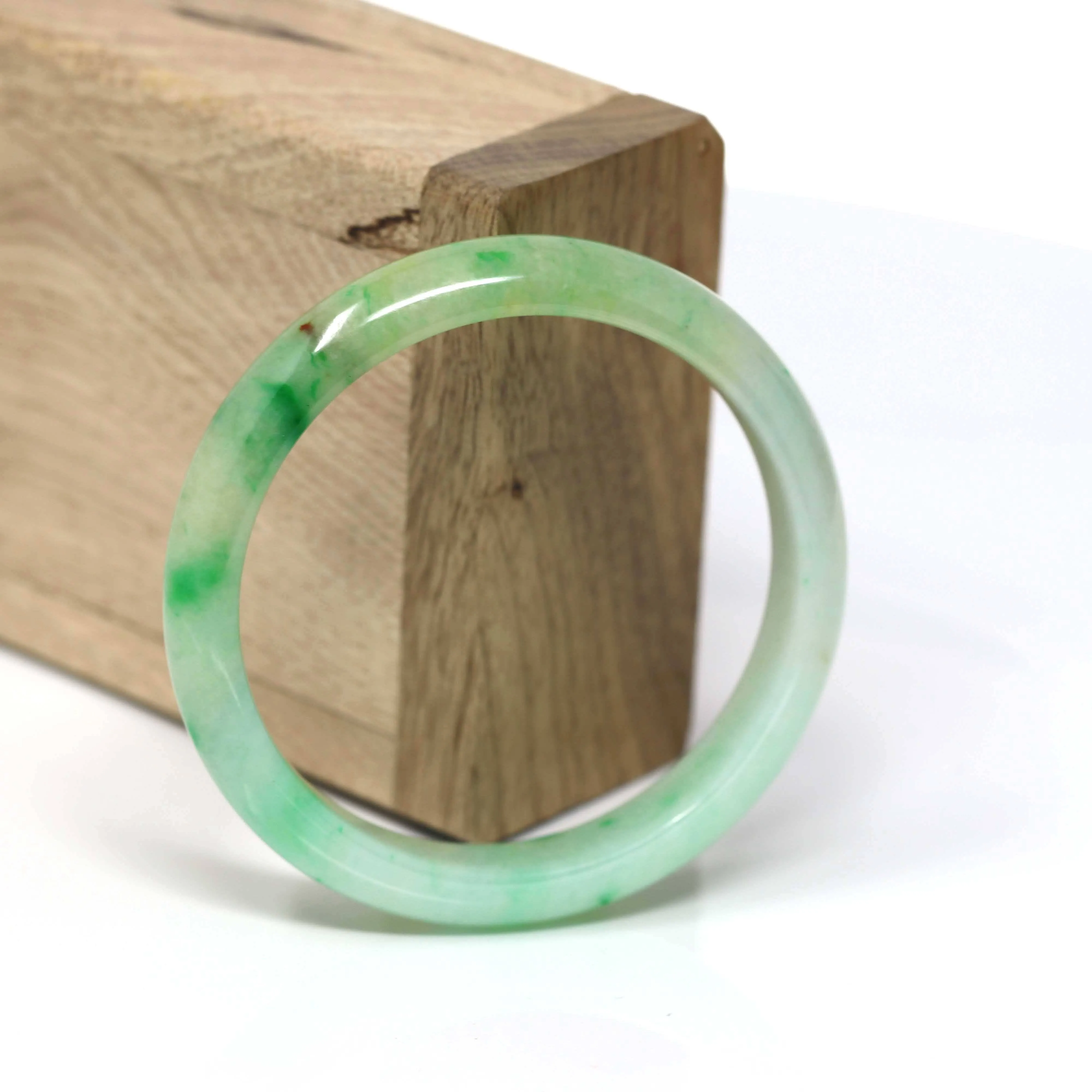 Natural Jadeite Jade Bangle Bracelet ( 53 mm) #442