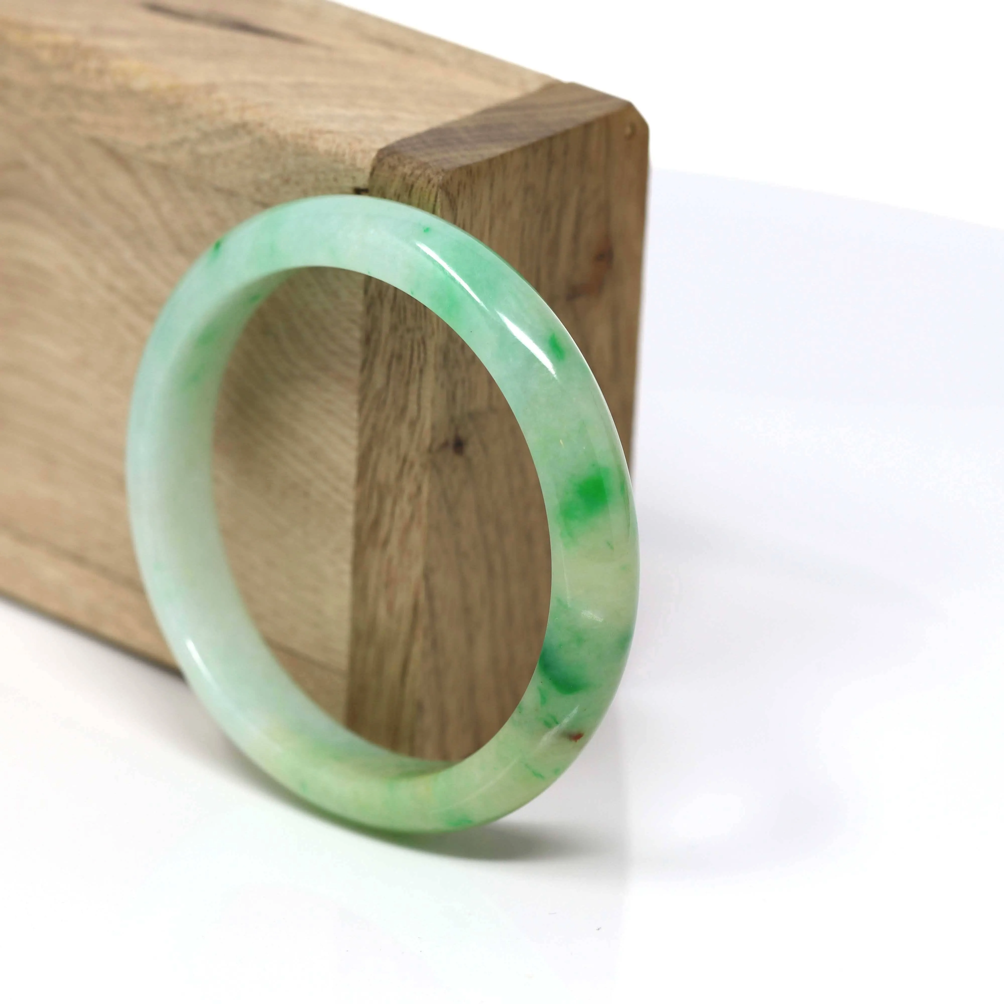 Natural Jadeite Jade Bangle Bracelet ( 53 mm) #442