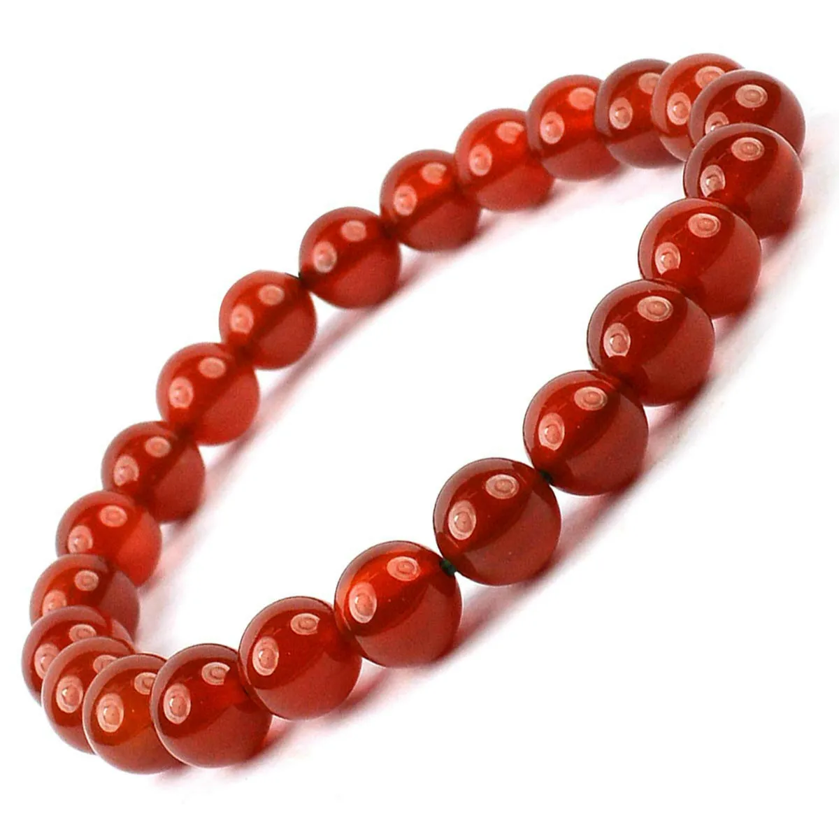 Natural Red Onyx Bracelet Crystal Stone 6 mm Beads Bracelet Round Shape for Reiki Healing and Crystal Healing Stone Semi Precious Gemstones Stretchable Bracelet