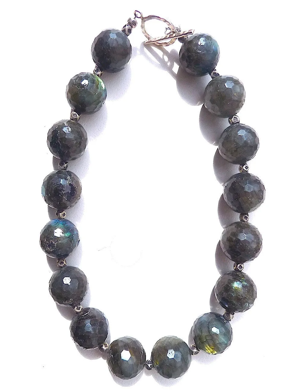 Necklace Faceted Labradorite And Sterling Silver